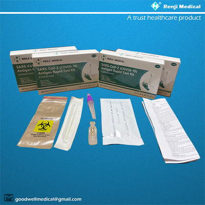 رينجي السريع SARS-COV-2 (COVID 19) مجموعة اختبار Antigen السريع (الذهب الغرواني) مسحة الأنف
