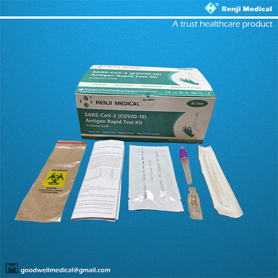 رينجي السريع SARS-COV-2 (COVID 19) مجموعة اختبار Antigen السريع (الذهب الغرواني) مسحة الأنف