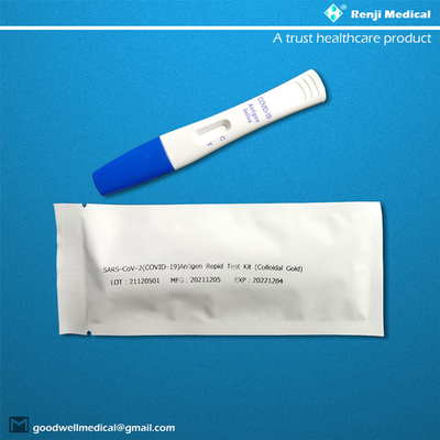 طقم اختبار مستضد سريع سريع Renji Medical Home مع شهادة ISO13485 مسحة الأنف