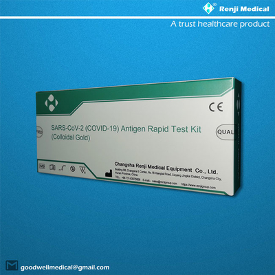 مجموعة الاختبار السريع لمستضد الذهب الغرواني ، مجموعة اختبار Ag من مسحة الأنف Sars-Cov-2 Ag