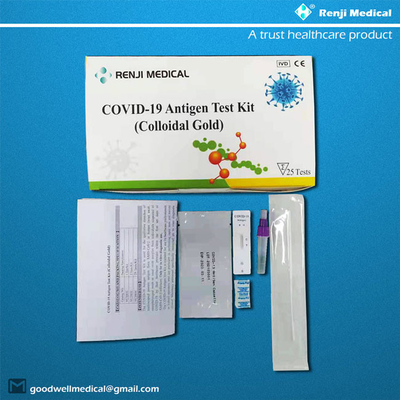 مجموعة أدوات الاختبار المنزلية Renji Medical SARS-CoV-2 للتصوير المناعي للذهب الغرواني
